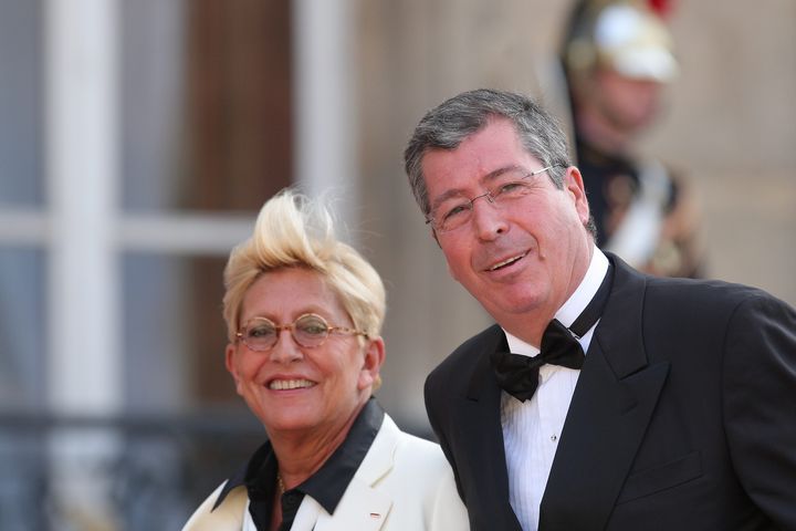 Patrick et Isabelle Balkany, à Versailles, le 22 juin 2009, pour un dîner d'Etat en l'honneur du Qatar. (MAXPPP)