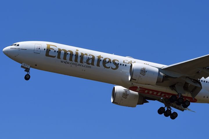 Le boeing 777ER de la compagnie Emirates. (FOTOGRAFO01 / IPA / MAXPPP)