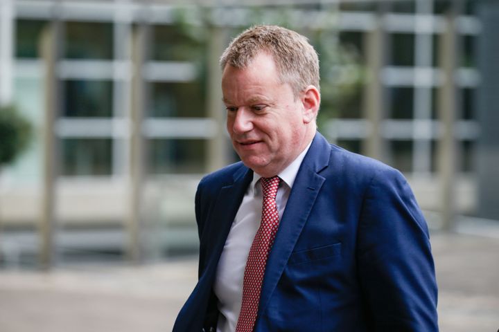 Le chef des négociateurs britanniques, David Frost, arrive à Bruxelles (Belgique), le 8 octobre 2019. (ARIS OIKONOMOU / AFP)