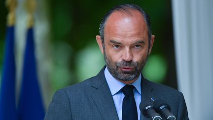 Edouard Philippe lors d'un discours pour la Journée commémorative de l'abolition de l'esclavage, le 10 mai 2018, au jardin du Luxembourg, à Paris. (AVENIR PICTURES / CROWDSPARK / AFP)