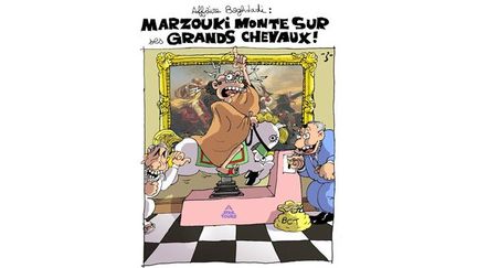 Le président Moncef Marzouki, qui n'est pas issu de la mouvance islamiste, est caricaturé à propos de son attitude à l'automne 2012 dans l'affaire Baghdadi. Baghdadi al-Mahmoudi, ex-Premier ministre libyen, s'était réfugié en Tunisie après la chute de régime de Mouammar Kadhafi. Marzouki, ancien représentant d'Amnesty International, avait défendu l'extradition.

Selon les organisations des droits de l'homme, un procès équitable de l'ancien dignitaire est impossible. Il a été torturé dans sa prison libyenne, affirme son avocat. Des représentants de l'ONU, qui ont pu lui rendre visite, ont déclaré qu'il «semble en bonne forme physique et mentale». (Z - DEBATunisie)