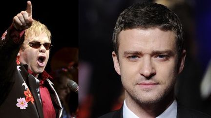 Elton John (juin 2011, Munich) et Justin Timberlake (octobre 2011, Londres)
 (AFP)