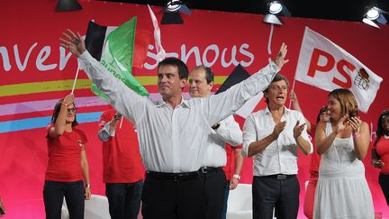 Manuel Valls &agrave; la cl&ocirc;ture de l'universit&eacute; d'&eacute;t&eacute; &agrave; La Rochelle ((Charente-Maritime), le 31 ao&ucirc;t 2014 (XAVIER LEOTY / AFP)