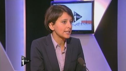 La porte-parole du gouvernement, Najat Vallaud-Belkacem, le 4 juin 2012 sur i-T&eacute;l&eacute;. (FTVI / I-TELE)