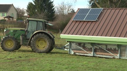 Un poulailler mobile, écolo et bon pour les poules. (CAPTURE D'ÉCRAN FRANCE 3)