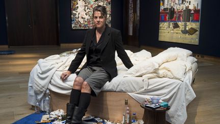 My bed", le lit controversé de Tracey Emin, à Londres en juin 2014 
 (NIKLAS HALLE&#039;N / AFP)