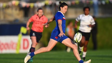 Jessy Trémoulière lors de la Coupe du monde de rugby 2022, en Nouvelle-Zélande, contre les Fidji. (ANDREW CORNAGA / MAXPPP)