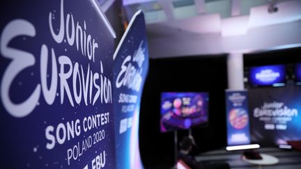 Affiche de l'Eurovision Junior 2020 en Pologne.&nbsp; (LESZEK SZYMANSKI / EPA/PAP)