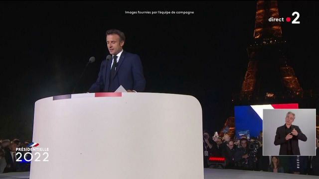 Emmanuel Macron s'exprime après sa victoire à l'élection présidentielle