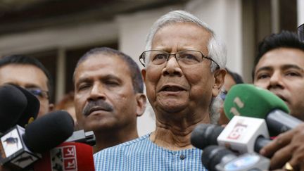 Le prix Nobel de la paix Muhammad Yunus à Dhaka (Bangladesh), le 3 mars 2024. (REHMAN ASAD / AFP)