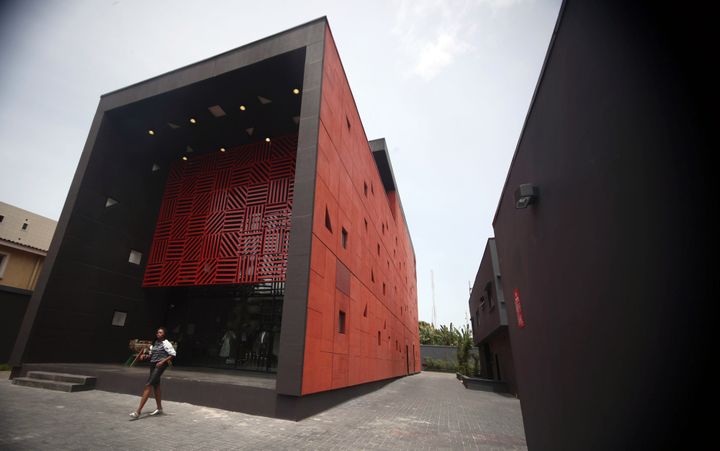 Le bâtiment d'Alara à Lagos, construit par l'architecte britannique d'origine ghanéenne David Adjaye.
 (EMMANUEL AREWA / AFP)