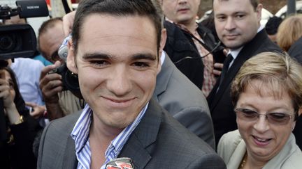 Etienne Bousquet-Cassagne, le candidat du Front national, battu &agrave; Villeneuve-sur-Lot,&nbsp;dans l'ancienne circonscription de J&eacute;r&ocirc;me Cahuzac, lors de la l&eacute;gislative partielle, le 23 juin 2013. (JEAN-PIERRE MULLER / AFP)