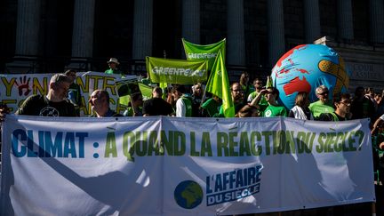 Marche de protestation contre le réchauffement climatique à Lyon, le 16 mars 2019. (NICOLAS LIPONNE / NURPHOTO)