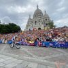 Valentin Madouas lors de son troisième passage au pied du Sacré Coeur, le 3 août 2024, lors de la course olympique sur route. (franceinfo: sport)