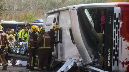 &nbsp; (L'accident s'est produit dimanche sur une autoroute de Catalogne, à hauteur de Freginals © AP/SIPA)