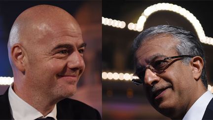 Gianni Infantino et le cheikh Salman, favoris à la succession de Sepp Blatter à la tête de la FIFA.