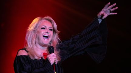 La chanteuse Bonnie Tyler lors d'un concert à Berlin le 2 octobre 2023. (SEBASTIAN GOLLNOW / DPA)