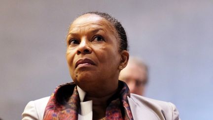 La ministre de la Justice, Christiane Taubira, &agrave; New York (&Eacute;tats-Unis), le 10 f&eacute;vrier 2015. (JEWEL SAMAD / AFP)