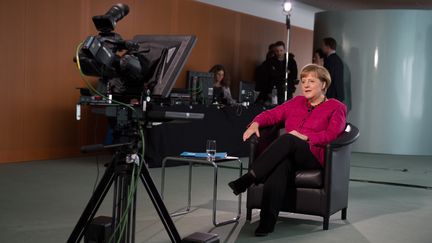 Angela Merkel, le 19 avril 2013, &agrave; Berlin (Allemagne). (STEFFEN KUGLER / BUNDESREGIERUNG / AFP)