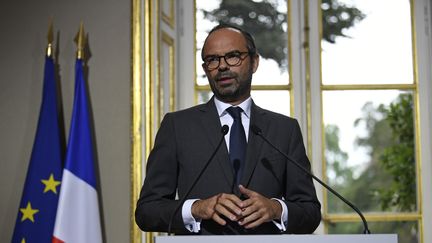 Le Premier ministre, Edouard Philippe, dévoile un programme d'investissements, le 25 septembre 2017 à Paris. (CHRISTOPHE SIMON / AFP)