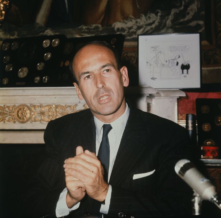 Valéry Giscard d'Estaing lors d'une conférence de presse au ministère des Finances en 1965. (BETTMANN / BETTMANN)