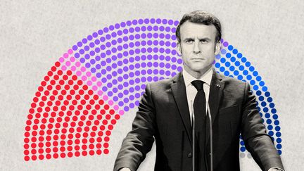 Selon notre estimation Ipsos-Sopra Steria à 20 heures, la coalition présidentielle Ensemble ! n'obtient que 224 sièges et perd sa majorité absolue (FRANCEINFO)