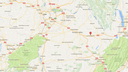 Carte de localisation de la Tour-du-Pin, en Isère. (capture d'écran de googlemaps)