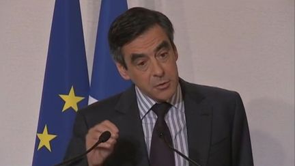 Fran&ccedil;ois Fillon, le 10 novembre 2011, &agrave; l'Assembl&eacute;e nationale, lors du colloque sur la LOLF. (Capture d'&eacute;cran)