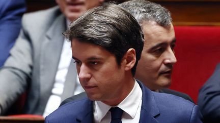 Le Premier ministre français Gabriel Attal avant de prononcer la déclaration de politique générale devant l'Assemblée nationale, le 30 janvier 2024. (EMMANUEL DUNAND / AFP)