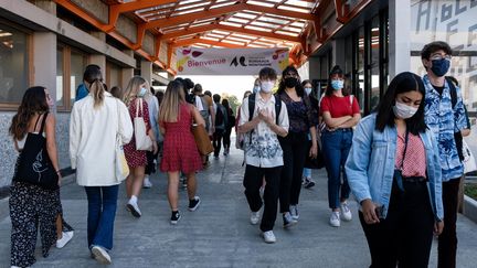 Rentrée universitaire sur le campus de Pessac, près de Bordeaux (Gironde), le 9 septembre 2020 (VALENTINO BELLONI / HANS LUCAS / AFP)