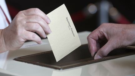 Un &eacute;lecteur vote dans un bureau d'Evry (Essonne) &agrave; l'occasion des &eacute;lections europ&eacute;ennes, le 25 mai 2014. (THOMAS SAMSON / AFP)