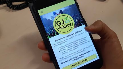 L'application GJ-France, le 18 janvier 2019, à Paris. (RAPHAEL GODET / FRANCEINFO)