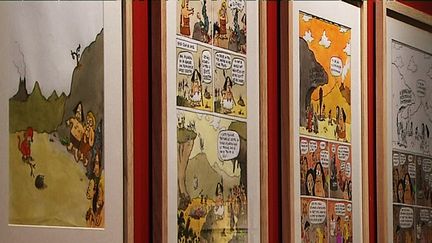 Exposition des planches originales de Jul, dessinateur de la BD "Silex and the City"
 (Culturebox-capture d&#039;écran)