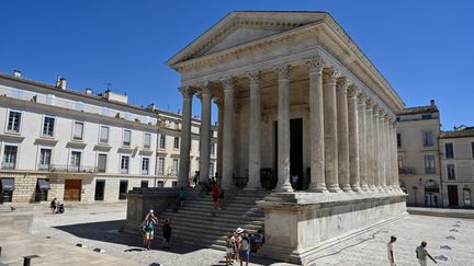 La Maison carrée de Nîmes (Gard), le 1er août 2022. (PASCAL GUYOT / AFP)