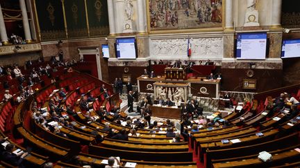 Séance de questions au gouvernement à l’Assemblée nationale, à Paris le 4 juin 2024. (GEOFFROY VAN DER HASSELT / AFP)