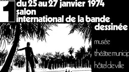 La 1ère affiche signée Hugo Pratt
 (Festival International de la Bande Dessinée d&#039;Angoulême)