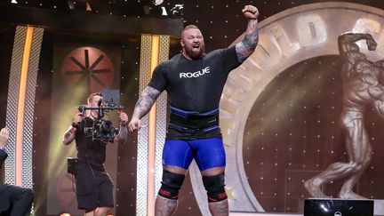 Hafthor Bjornsson, vaindueur du "Arnold Strongman 2019" à Columbus (USA), le 2 mars 2019. (ICON SPORTSWIRE / ICON SPORTSWIRE)