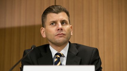 Christian Lüth lors d'une conférence de presse de l'AfD, en novembre 2016 à Berlin (Allemagne). (EMMANUELE CONTINI / NURPHOTO / AFP)