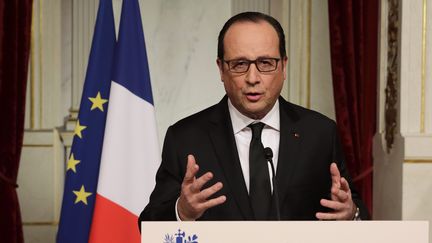 François Hollande s'est adressé aux Français immédiatement après la fusillade de Charlie Hebdo, le 7 janvier 2015. (POOL/PHILIPPE WOJAZER/MAXPPP / MAXPPP)