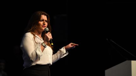 La secrétaire d'Etat à l'Egalité entre les femmes et les hommes, Marlène Schiappa, lors d'un meeting de campagne de Benjamin Griveaux à Paris, le 27 janvier 2020. (MARTIN BUREAU / AFP)