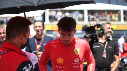 Le Monégasque Charles Leclerc (Scuderia Ferrari) lors du Grand Prix de France, le 24 juillet 2022 au Castellet. (ALESSIO MORGESE / NURPHOTO via AFP)