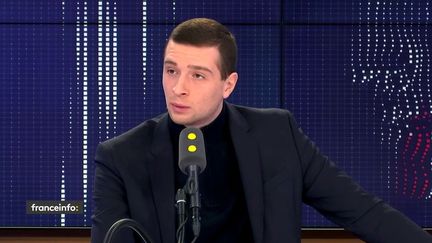 Jordan Bardella,&nbsp;député européen, vice-président du Rassemblement national, invité du "8h30 franceinfo", mercredi 8 janvier 2020.&nbsp; (FRANCEINFO / RADIOFRANCE)