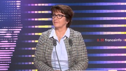 Christiane Lambert, présidente de la FNSEA, était mardi 2 novembre l'invitée du 8h30 franceinfo.&nbsp; (FRANCEINFO / RADIOFRANCE)