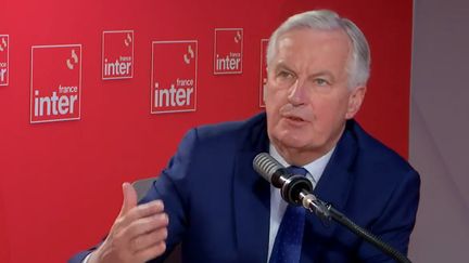 L'ancien commissaire européen Michel Barnier (LR), le 11 avril 2022 sur France Inter. (FRANCEINTER / RADIO FRANCE)