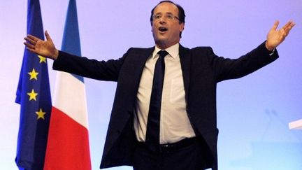 François Hollande avant sa déclaration à Tulle, le 22 avril (JEAN-PIERRE MULLER / AFP)