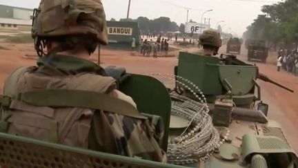 Des soldats de l'op&eacute;ration Sangaris &agrave; Bangui, en 2014. ( FRANCE 2)