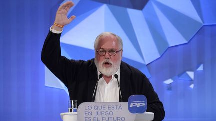 Le nouveau commissaire europ&eacute;en au Climat et &agrave; l'&eacute;nergie, Miguel Arias Canete, le 23 mai 2014 &agrave; Mardid (Espagne). (PEDRO ARMESTRE / AFP)