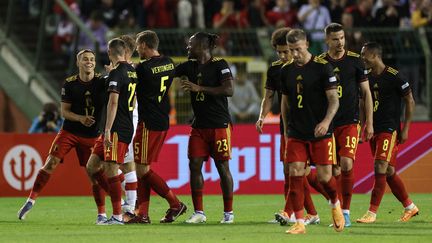 La joie des Belges à Bruxelles, le 8 juin 2022. (KENZO TRIBOUILLARD / AFP)