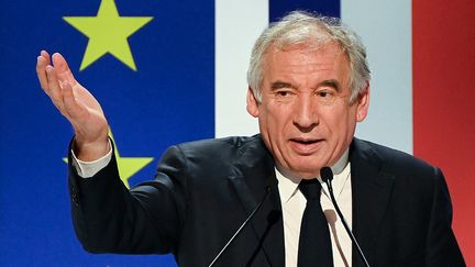 The president of MoDem, François Bayrou, on March 23, 2024 during the party congress, in Blois (Loir-et-Cher).  (SEBASTIEN SALOM-GOMIS / AFP)