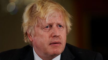 Le Premier ministre britannique Boris Johnson durant un discours sur le Covid-19, à Londres, le 12 décembre 2021. (KIRSTY O'CONNOR / AFP)